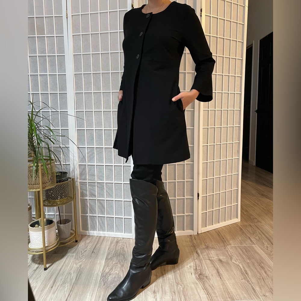 NEW Eileen Fisher long jacket/pea coat with 3/4 sleeves and pockets